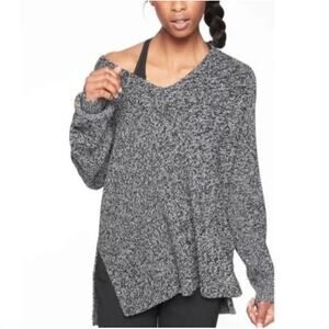 Athleta Switchback Oversized Wool Sweater Black Medium